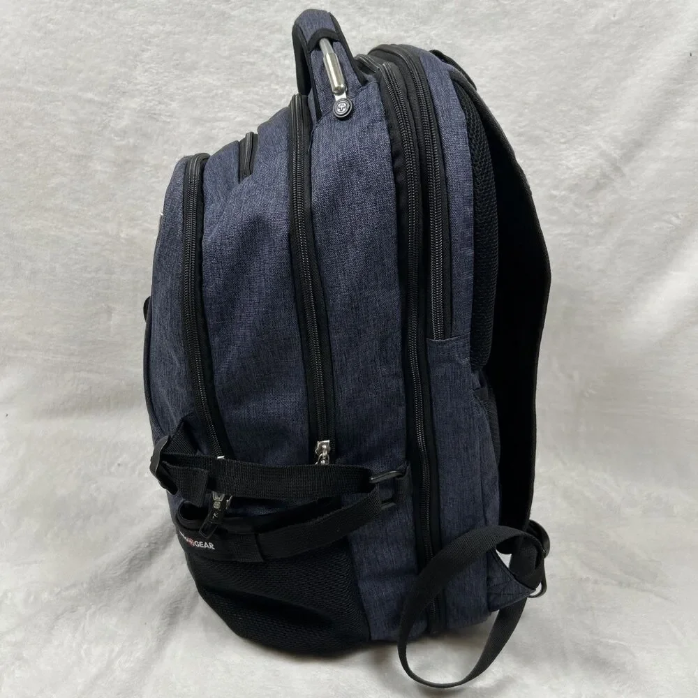 SWISSGEAR Scansmart TSA Friendly Tablet Laptop Backpack Blue Denim Padded